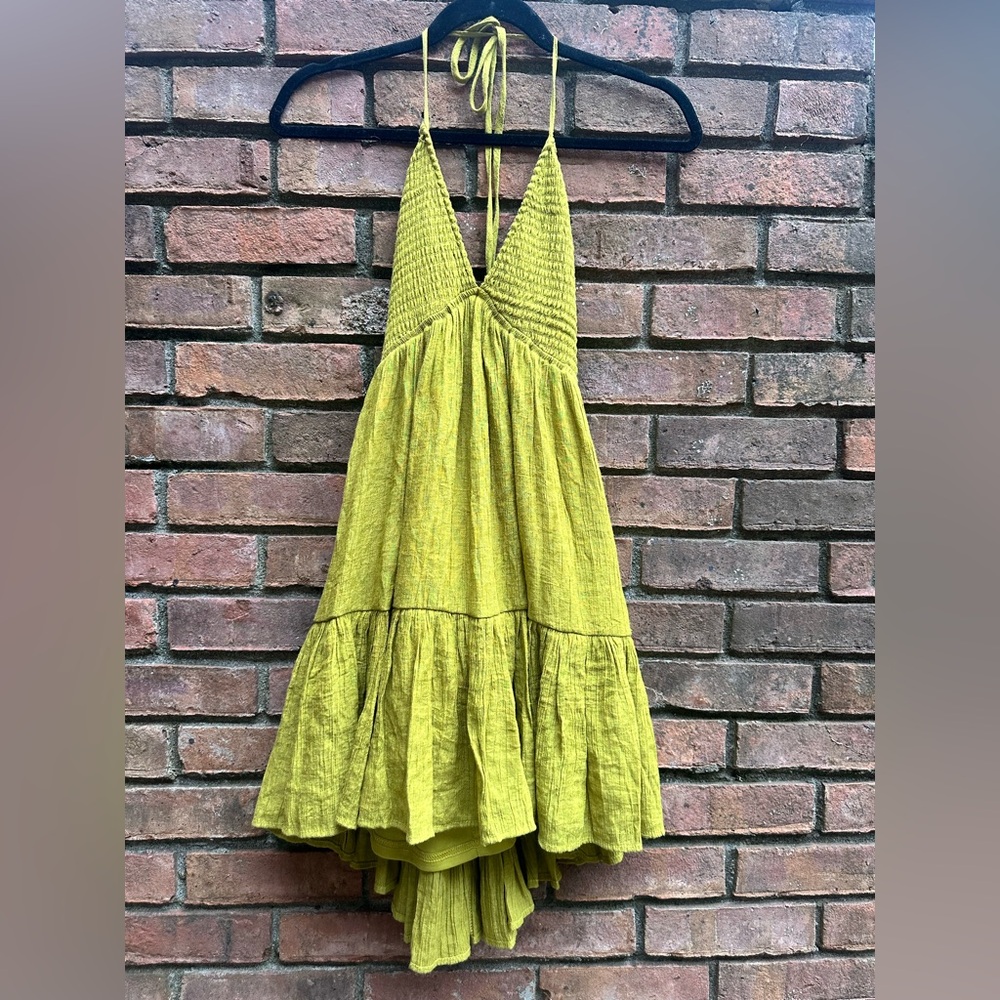 Chartreuse Halter Dress - Picture 4 of 9